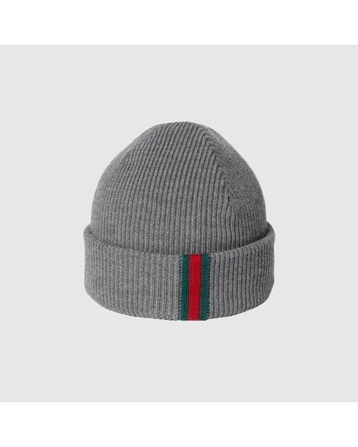 Gucci Mütze Aus Wolle Mit Web, Größe in Gray für Herren