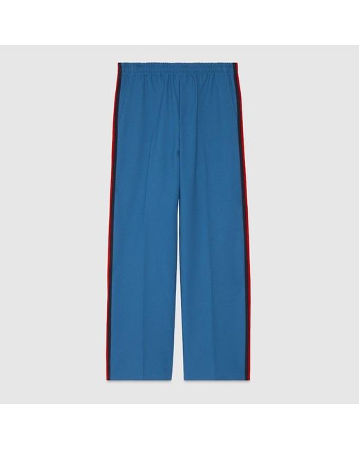 Gucci Blue Fluid Drill Trousers for men