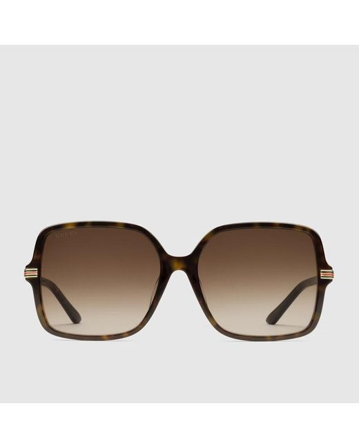 GUCCI スクエア サングラス（低めのノーズブリッジ フィット） スクエアフレーム サングラス（低めのノーズブリッジ フィット