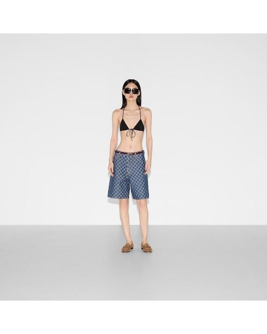 Gucci Black Sparkling Jersey Bikini