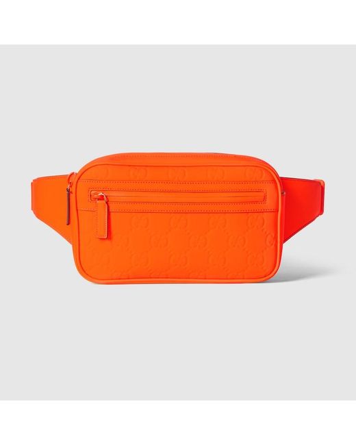 Gucci Orange GG Rubber-effect Belt Bag for men