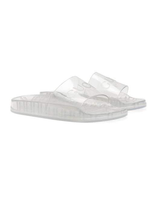 Gucci Slide With Logo in White for Men | Lyst