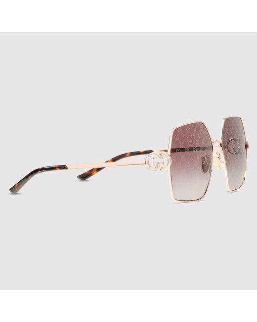 Gucci Brown Oval Frame Sunglasses