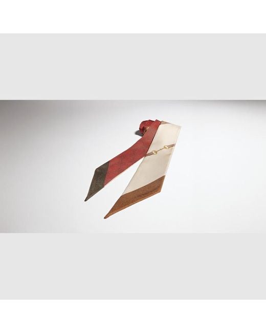 Gucci White Printed Silk Twill Ribbon
