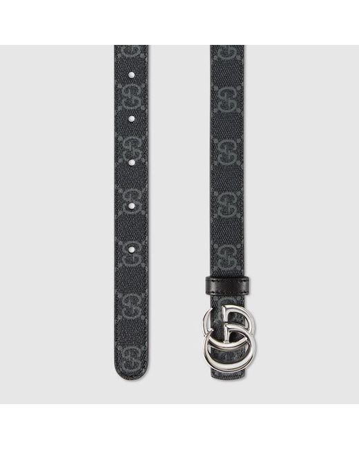 Gucci Black Reversible Gg Marmont Thin Belt, Size 105