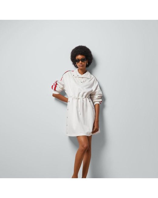 Gucci White Technical Jersey Dress With Web