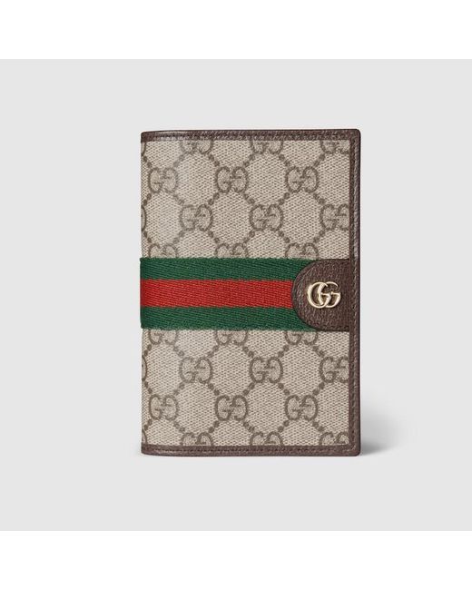 Gucci Gray Ophidia Passport Case, Gg Canvas for men