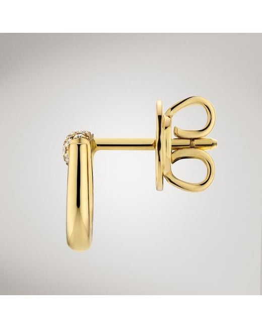 Gucci Metallic Horsebit Diamond 18K Stud Earrings