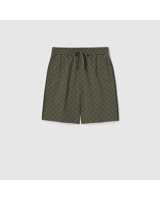 Gucci Green Gg Jersey Jacquard Shorts for men