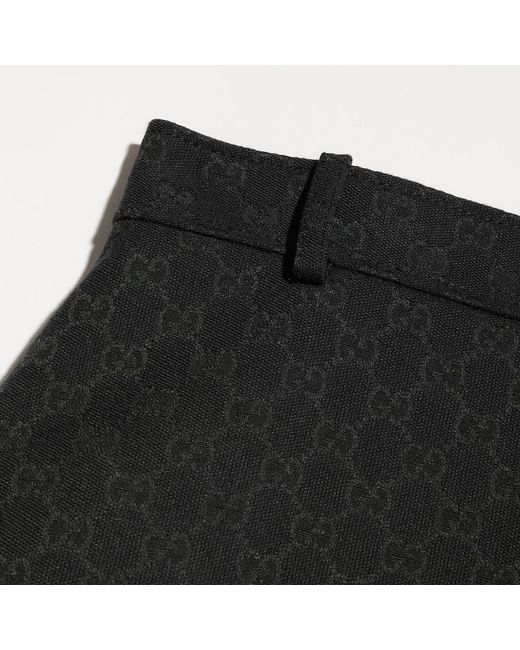 Gucci Black Gg Cotton Blend Midi Skirt, Size 36 It, Ready-To-Wear