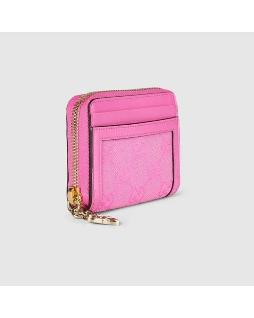Gucci 〔グッチ ルーチェ〕ミニ ジップウォレット, ピンク, GGキャンバス Pink