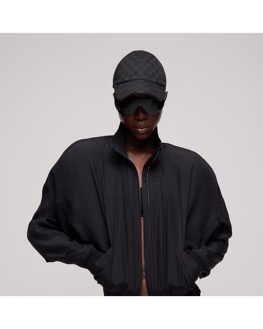 Gucci Black Gg Cotton Canvas Baseball Hat, Size M, Fabric