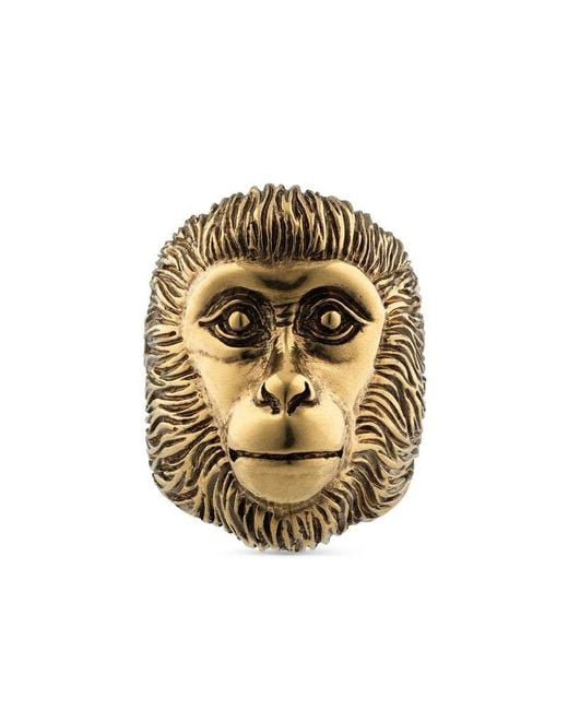 Bague tête de singe Gucci pour homme en coloris Metallic