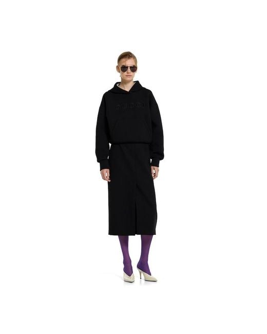 Jupe En Crêpe De Laine Avec Détail, Taille Gucci en coloris Black