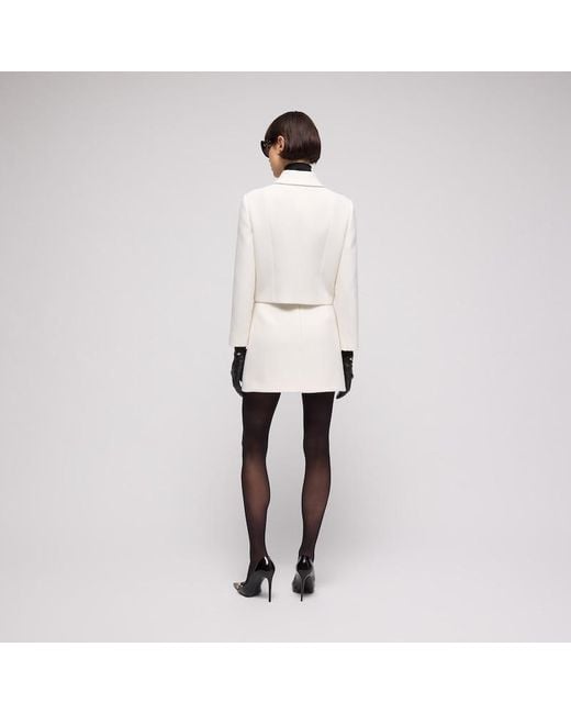 Gucci White Crêpe Wool Jacket With Double G Button