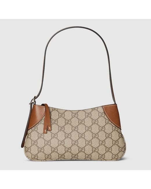Gucci Brown Gg Emblem Small Shoulder Bag
