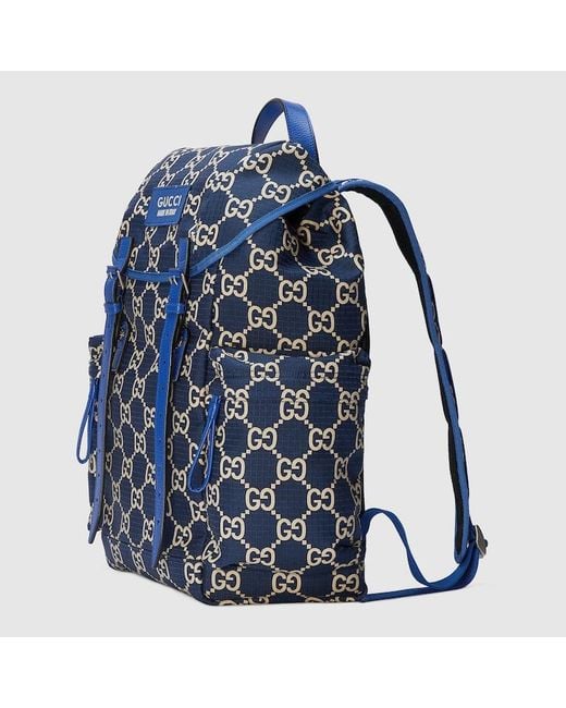 Gucci Großer Rucksack Aus GG Polyester in Blue für Herren