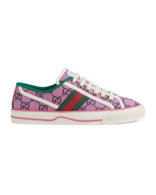 Gucci Pink Tennis 1977 GG Low-top Sneakers