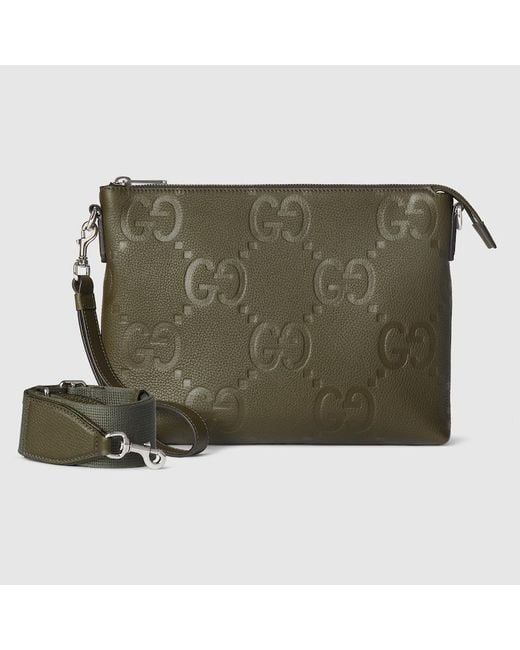 Gucci Green Gg Jumbo Medium Crossbody Bag, Leather for men