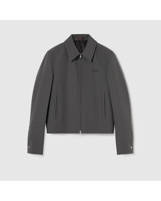 メンズ Gucci テクニカルパナマ ジャケット, グレー, ウェア Gray
