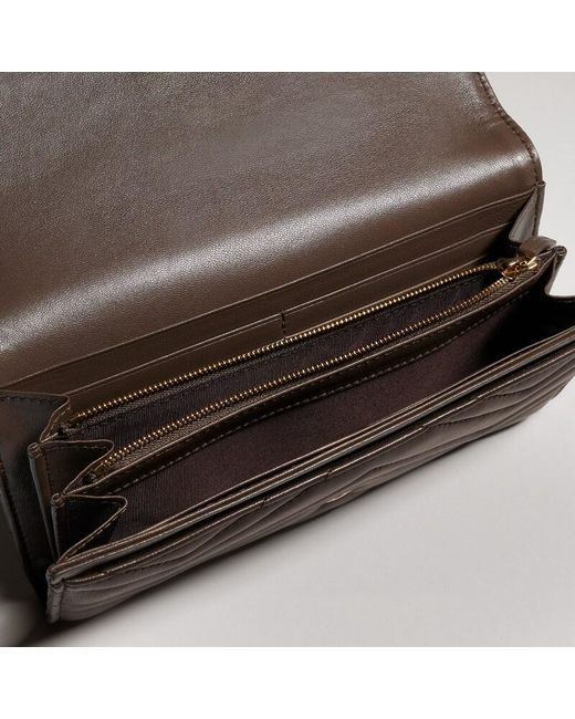 Gucci Brown Gg Marmont Continental Wallet, Leather