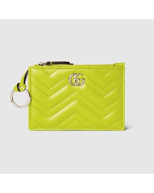 Gucci ダブルG キーケース, グリーン, レザー Yellow