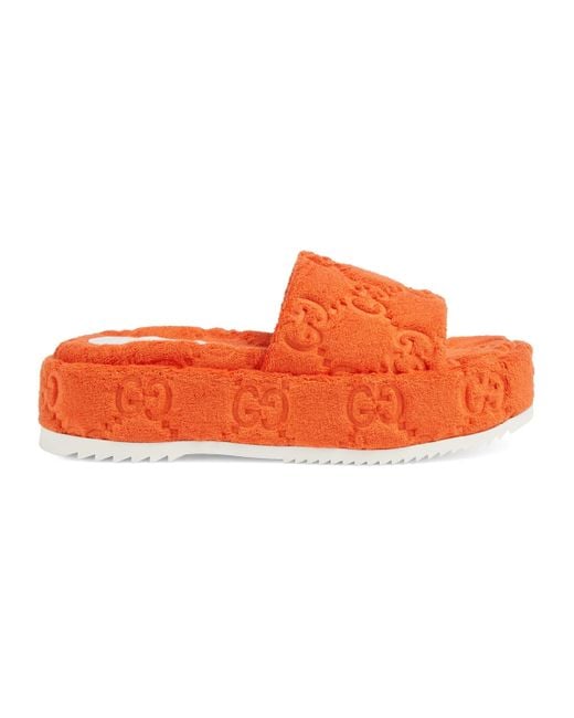 Gucci Orange GG Platform Sandal