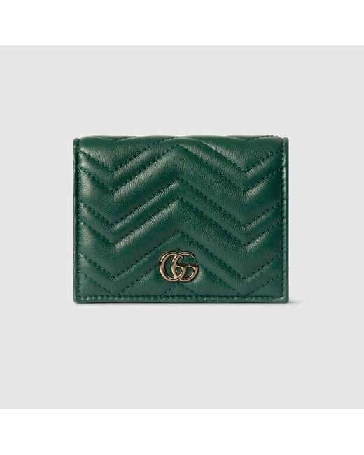 Portefeuille Porte-Cartes Gg Marmont Gucci en coloris Green