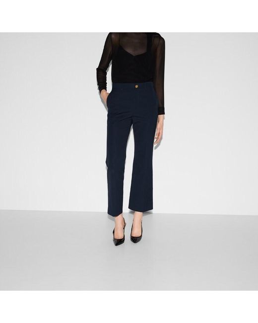 Gucci エンブロイダリー付き コットン パンツ, ブルー, ウェア Blue