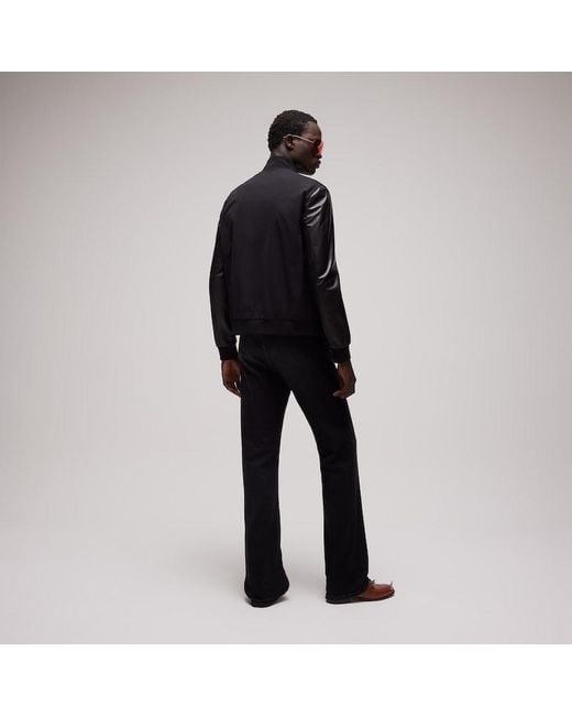 Gucci Black Fabric Bomber Jacket With Nappa Sleeves for men