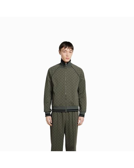 メンズ Gucci Ggジャージージャカード ジップジャケット, グリーン, ウェア Green