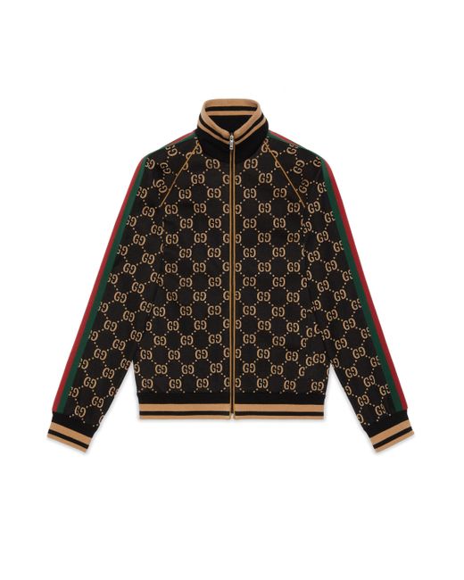 Gucci gg Jersey Cotton Jacket in Black for Men | Lyst