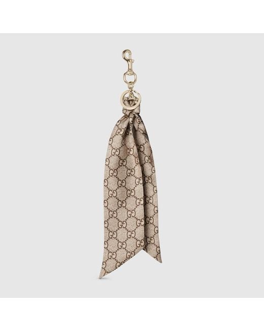 Gucci Ggシルク キーチェーン, ベージュ, メタル Metallic