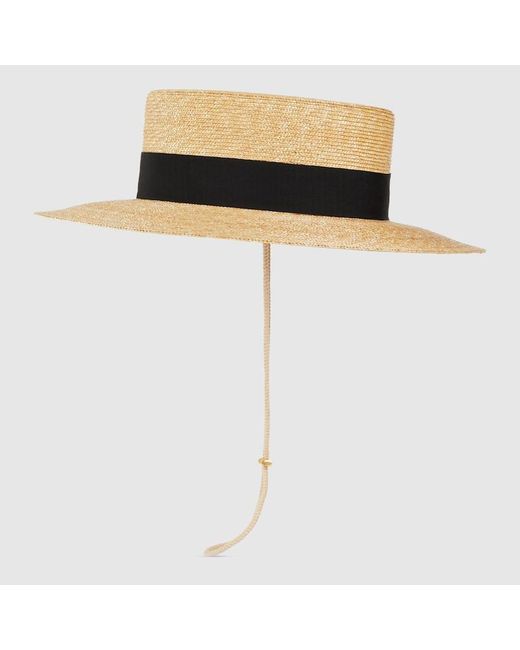 Chapeau En Paille Avec Détail Gros Grain, Taille Gucci pour homme en coloris Multicolor