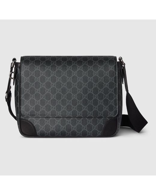 メンズ Gucci 〔Ggエンブレム〕ミディアム クロスボディバッグ, ブラック, Ggキャンバス Black