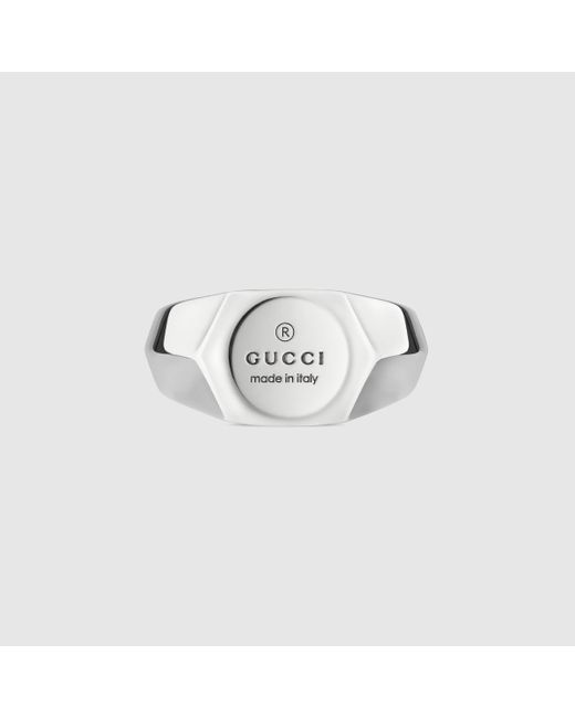 メンズ Gucci トレードマーク スリム リング Metallic