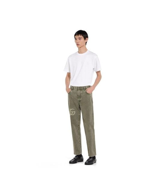 Gucci White Cotton Jersey T-Shirt With Embroidery for men