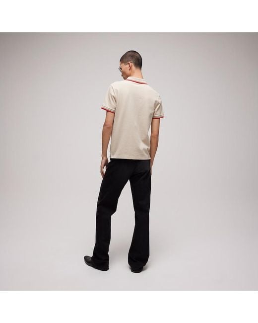 Gucci Natural Cotton Piquet Polo Shirt With Embroidery for men