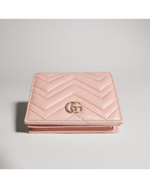 Gucci Pink Gg Marmont Small Wallet