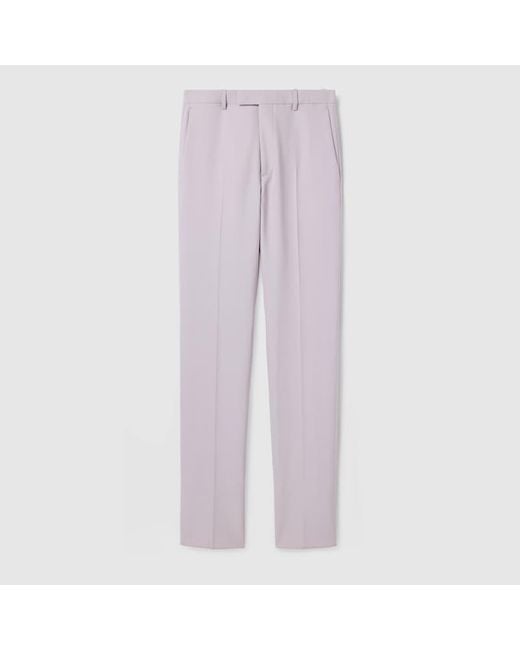 Pantalon En Gabardine De Laine Sèche, Taille Gucci en coloris Purple
