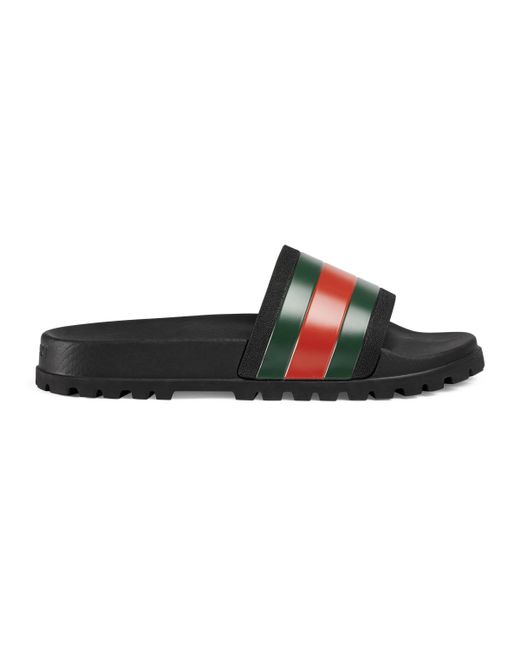 Gucci Black Web Slide Sandal for men