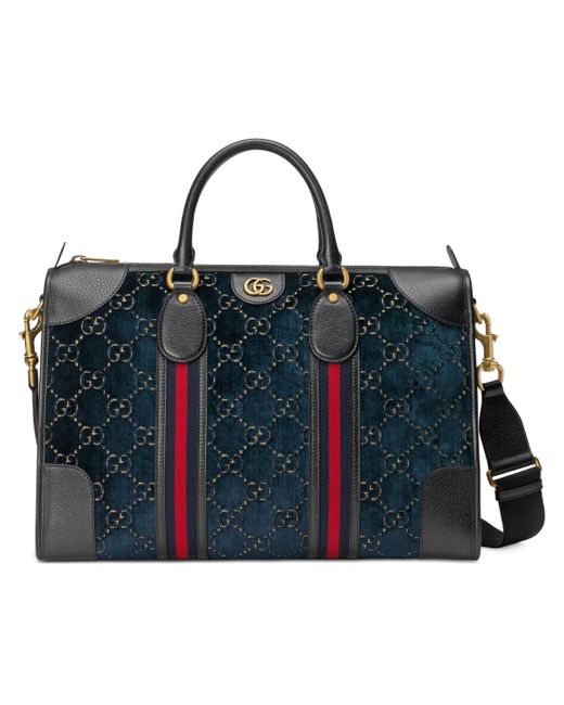 Gucci Mittelgroße Reisetasche aus Samt in Blue für Herren