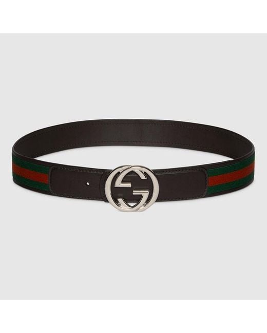 Gucci Black Reversible Belt With Interlocking G Buckle, Size 100 for men