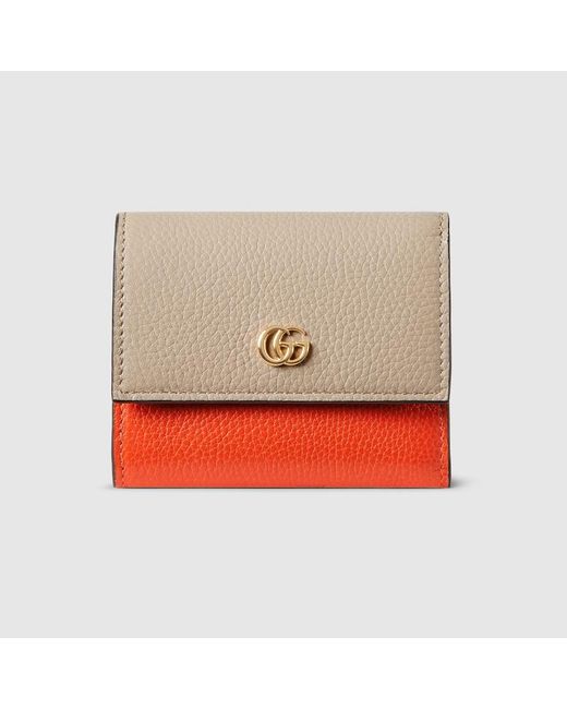 Gucci 日本限定 ダブルG バイカラー ミニ ウォレット, ニュートラル, レザー Natural