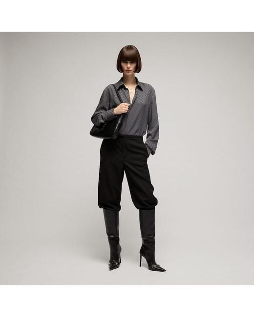 Gucci Gray Gg Silk Jacquard Shirt