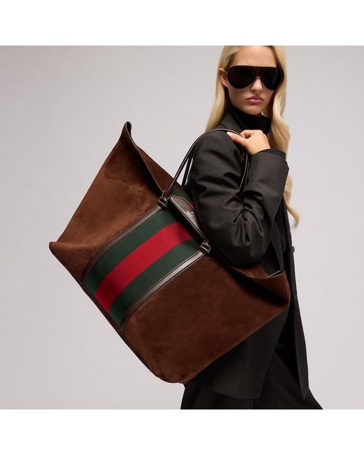 Gucci Red Medium Duffle Bag With Web for men