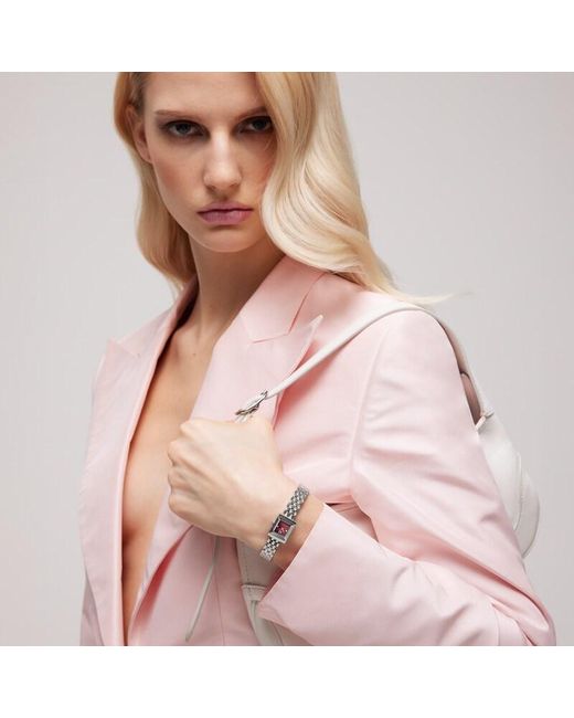 Gucci White G-Frame Watch, 14X18Mm