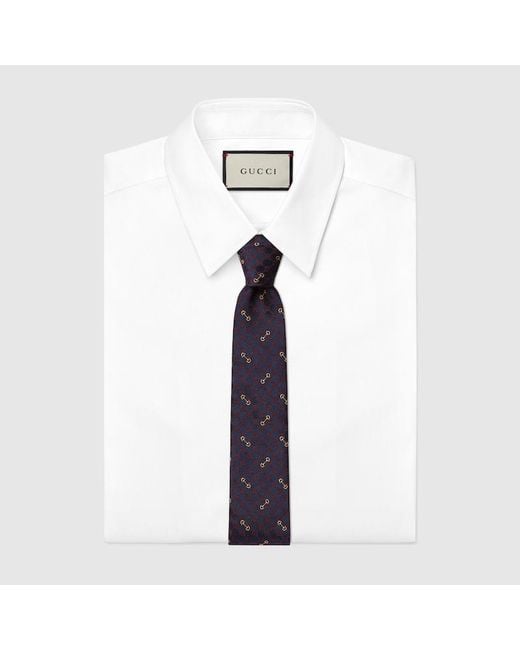 Gucci Purple GG Silk Jacquard Tie for men