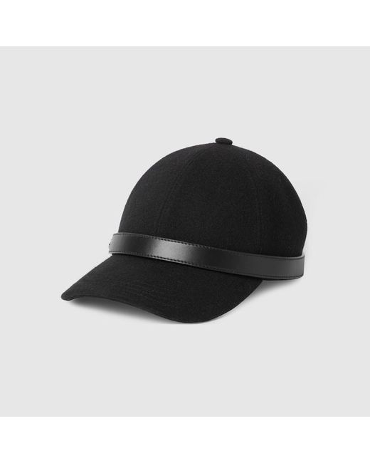 Gucci Black Wool Baseball Hat