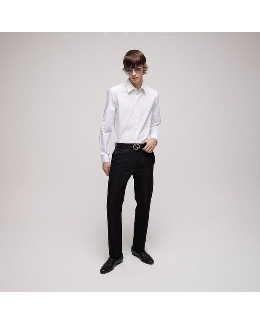 Gucci White Piece Dyed Cotton Poplin Shirt, Size 17, Ready-To-Wear for men